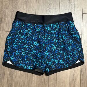 Lands' End Womens Blue Floral Board Shorts Swim Trunks Size 8 Active Water Wear